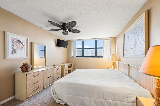 336 Golfview Rd Unit 916, North Palm Beach, FL 33408 - bedroom with ceiling fan, light colored carpet, and a textured ceiling