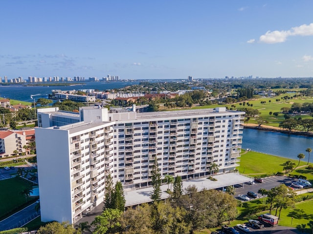 336 Golfview Rd Unit 916, North Palm Beach, FL 33408 - bird's eye view with a water view and a view of city