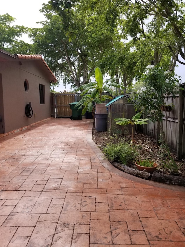 view of patio featuring a fenced backyard