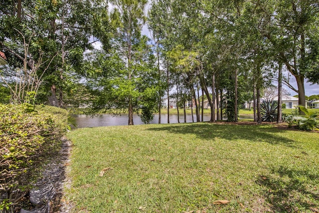 104 Cove Rd, Greenacres, FL 33413 - view of grassy yard with a water view