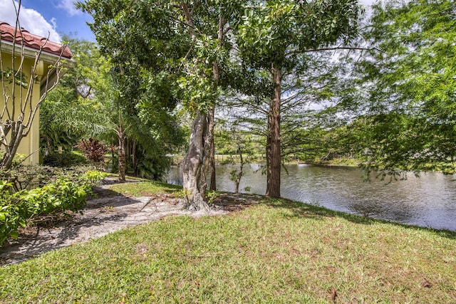 104 Cove Rd, Greenacres, FL 33413 - view of grassy yard with a water view