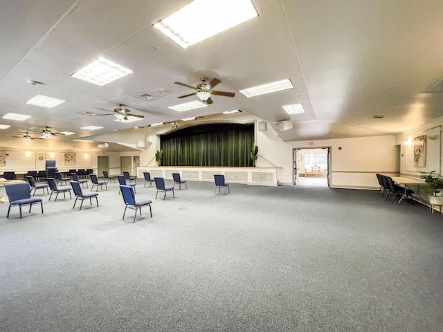 104 Cove Rd, Greenacres, FL 33413 - miscellaneous room featuring carpet and a ceiling fan