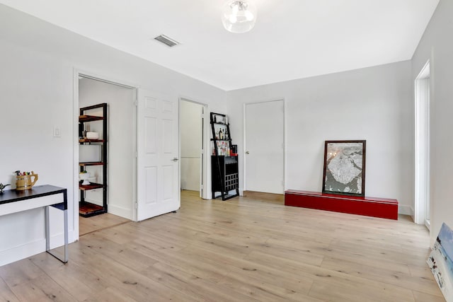 interior space featuring light wood finished floors