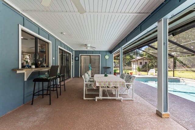 6045 Whipoorwill Ln, Fort Pierce, FL 34987 - sunroom with ceiling fan