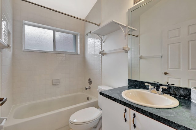 2445 Stonegate Dr, Wellington, FL 33414 - full bathroom featuring vanity, toilet, and tub / shower combination