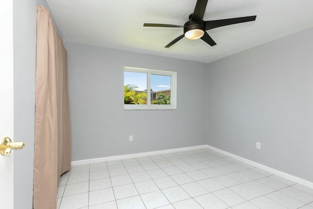 8421 NW 24th St, Sunrise, FL 33322 - spare room with baseboards, a ceiling fan, and light tile patterned flooring