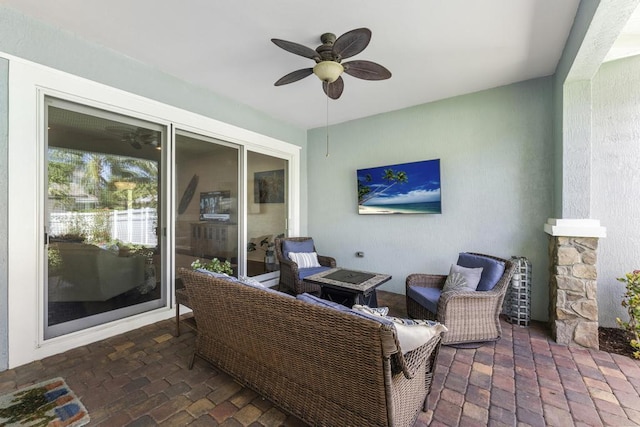 1345 Bourne Dr, Jupiter, FL 33458 - view of patio with a ceiling fan