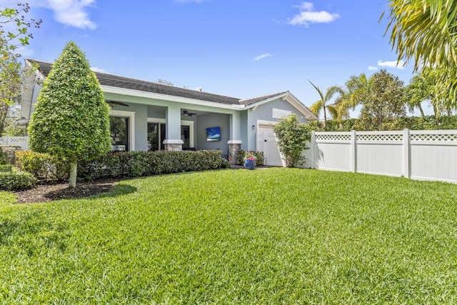 1345 Bourne Dr, Jupiter, FL 33458 - exterior space featuring ceiling fan and fence