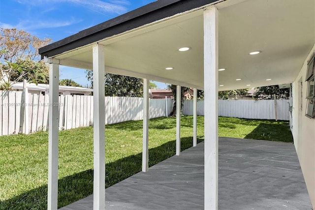 view of patio featuring fence private yard