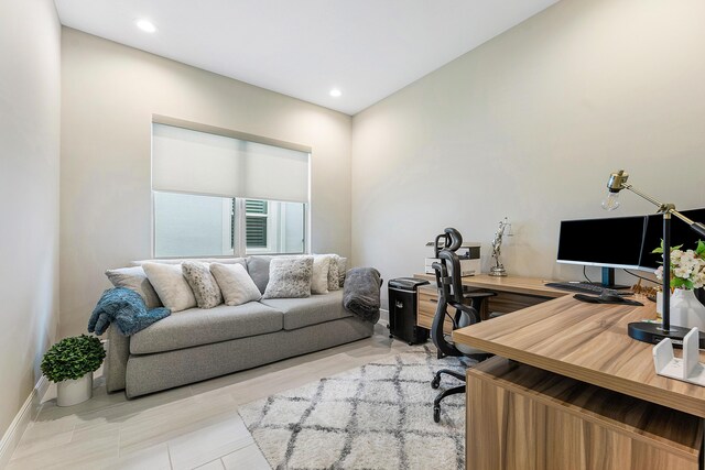 12618 Nautilus Cir, Palm Beach Gardens, FL 33412 - office area featuring baseboards and recessed lighting