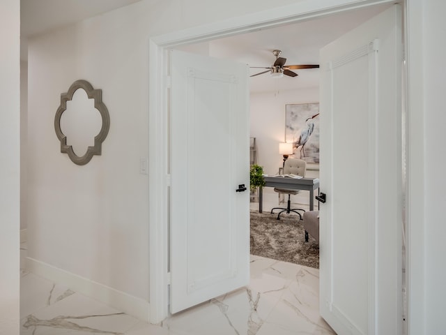 8540 Lake Cypress Rd, Lake Worth, FL 33467 - hallway with marble finish floor and baseboards