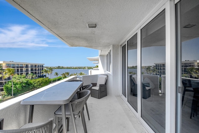 balcony with a water view