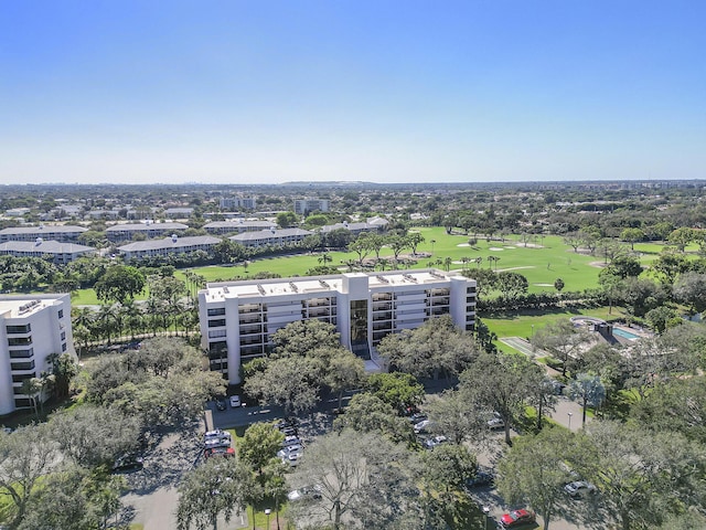 drone / aerial view with view of golf course