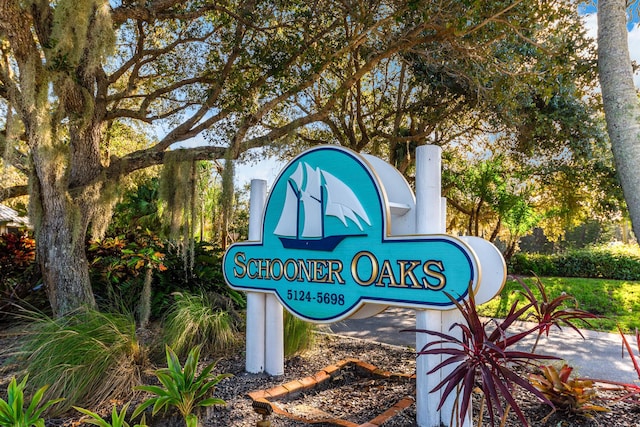 view of community sign