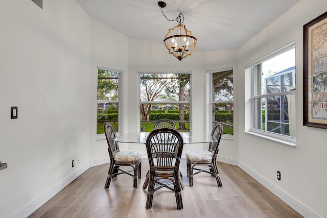 6298 Via Primo St, Lake Worth, FL 33467 - dining area featuring healthy amount of natural light, light wood finished floors, a chandelier, and baseboards