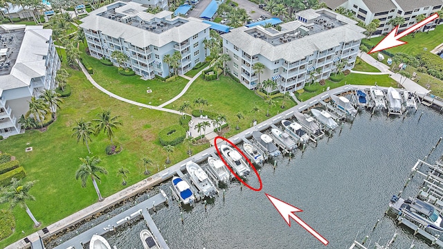 621 Bay Colony Drive S & Slip 13, Juno Beach, FL 33408 - drone / aerial view of a large body of water and a marina
