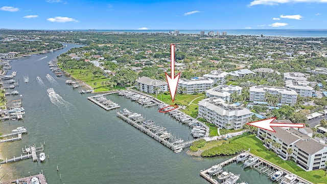 621 Bay Colony Drive S & Slip 13, Juno Beach, FL 33408 - aerial view of a large body of water and a marina