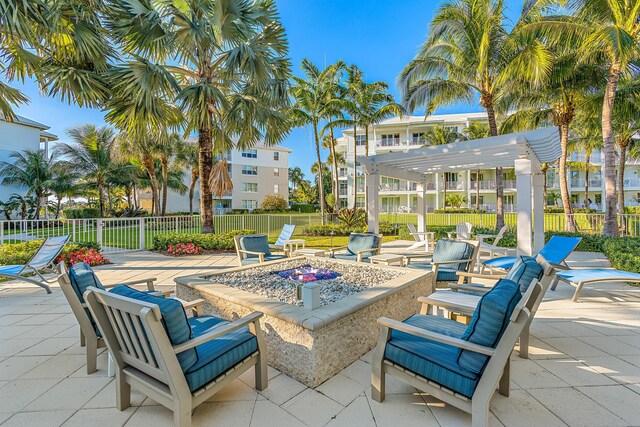 621 Bay Colony Drive S & Slip 13, Juno Beach, FL 33408 - view of patio featuring a pergola
