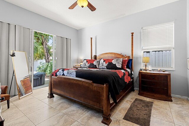 2111 Bellcrest Ct, Royal Palm Beach, FL 33411 - bedroom with access to exterior and ceiling fan