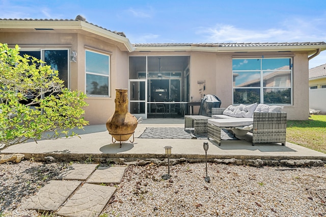 2111 Bellcrest Ct, Royal Palm Beach, FL 33411 - rear view of house featuring stucco siding, a patio area, and a tile roof