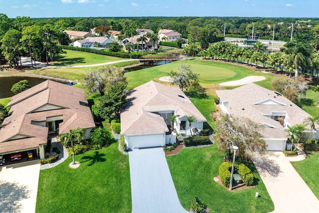 6878 Touchstone Cir, Palm Beach Gardens, FL 33418 - bird's eye view with view of golf course, a water view, and a residential view