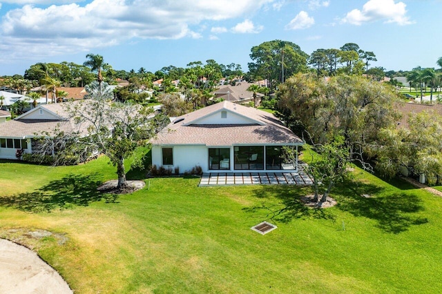 6878 Touchstone Cir, Palm Beach Gardens, FL 33418 - view of front of property featuring a patio area and a front lawn