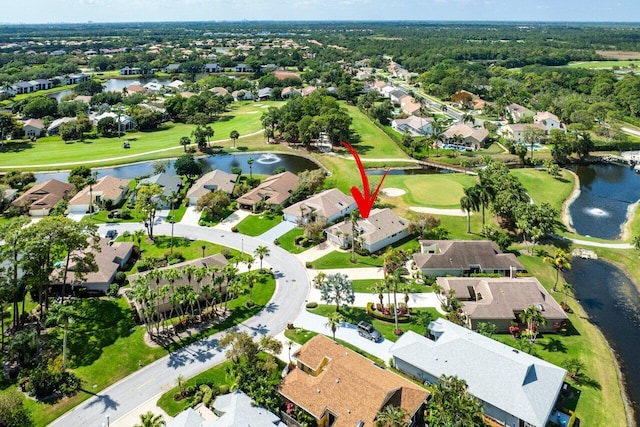6878 Touchstone Cir, Palm Beach Gardens, FL 33418 - aerial view featuring view of golf course, a water view, and a residential view