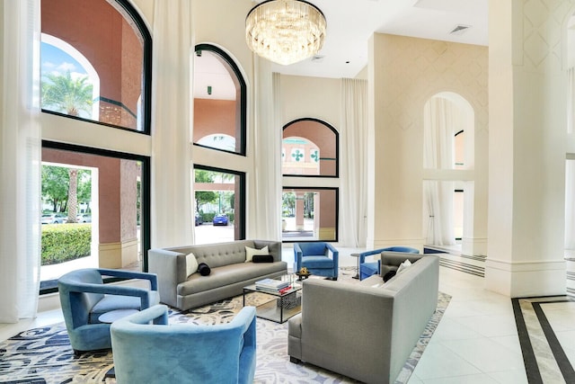 building lobby with visible vents