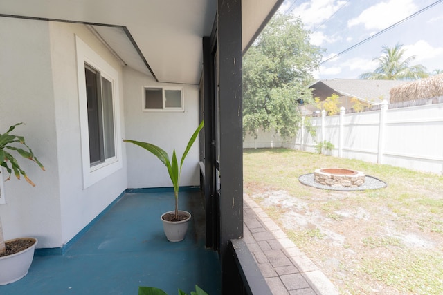 5740 Teakwood Rd, Lake Worth, FL 33467 - view of patio / terrace featuring a fire pit and fence