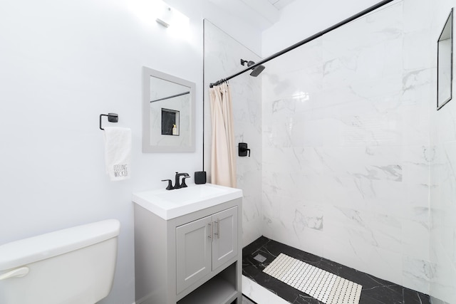 2869 SW 13th Ct, Fort Lauderdale, FL 33312 - bathroom with toilet, vanity, and curtained shower