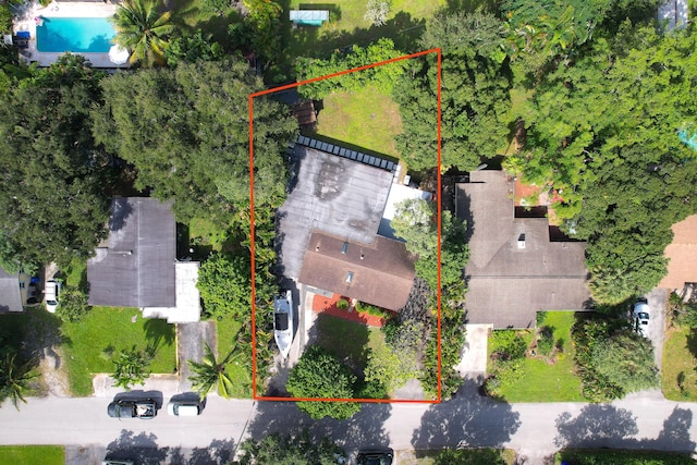 2869 SW 13th Ct, Fort Lauderdale, FL 33312 - aerial view of property and surrounding area with property parcel outlined and a pool area