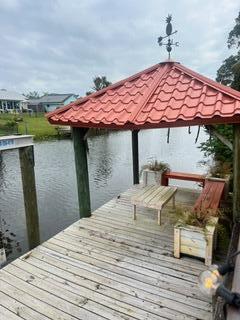 view of dock area
