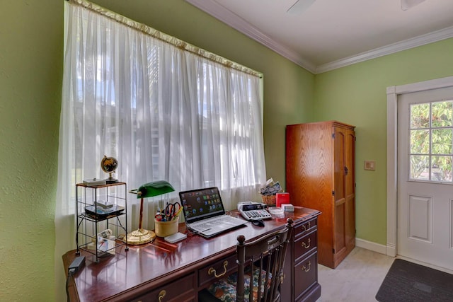 108 NE Carlisle Ln, Port Saint Lucie, FL 34952 - home office with baseboards and ornamental molding