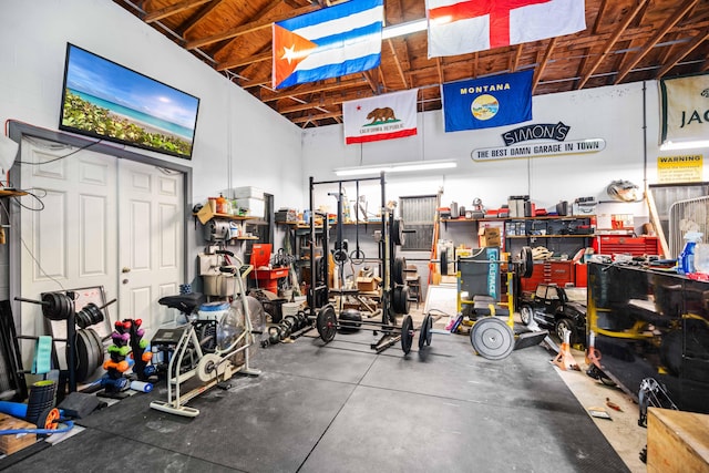 18292 126th Ter N, Jupiter, FL 33478 - garage with a workshop area