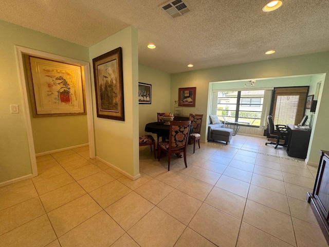 4941 Dovewood Rd Unit A, Boynton Beach, FL 33436 - dining room featuring visible vents, recessed lighting, a textured ceiling, and light tile patterned flooring