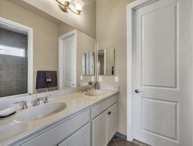 17384 Vistancia Cir, Boca Raton, FL 33496 - bathroom with a sink, double vanity, and tile patterned flooring