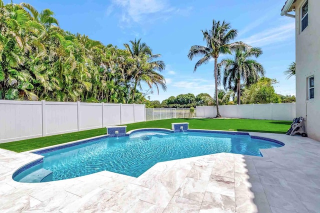 view of swimming pool featuring a patio