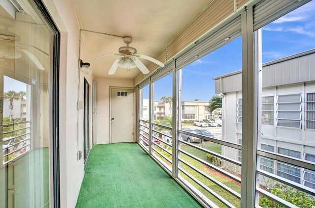 475 Piedmont J, Delray Beach, FL 33484 - sunroom / solarium with visible vents and ceiling fan