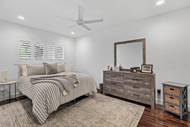 21786 Banyanwood Rd, Boca Raton, FL 33433 - bedroom featuring wood finished floors, ceiling fan, recessed lighting, and baseboards