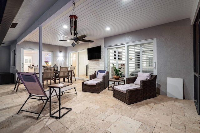 21786 Banyanwood Rd, Boca Raton, FL 33433 - view of patio / terrace featuring a ceiling fan and outdoor dining area