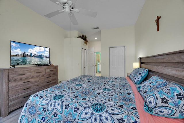 unfurnished bedroom with baseboards, ensuite bath, a closet, and light wood-type flooring