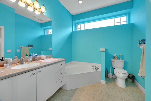 full bath featuring two vanities, a shower stall, tile patterned floors, and a sink
