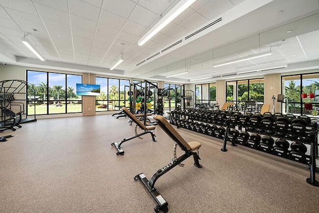 gym with plenty of natural light