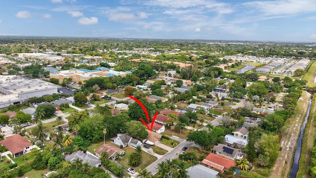 aerial view with a residential view