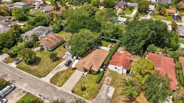aerial view with a residential view