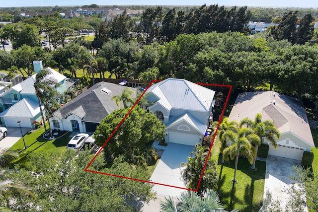 aerial view featuring a residential view