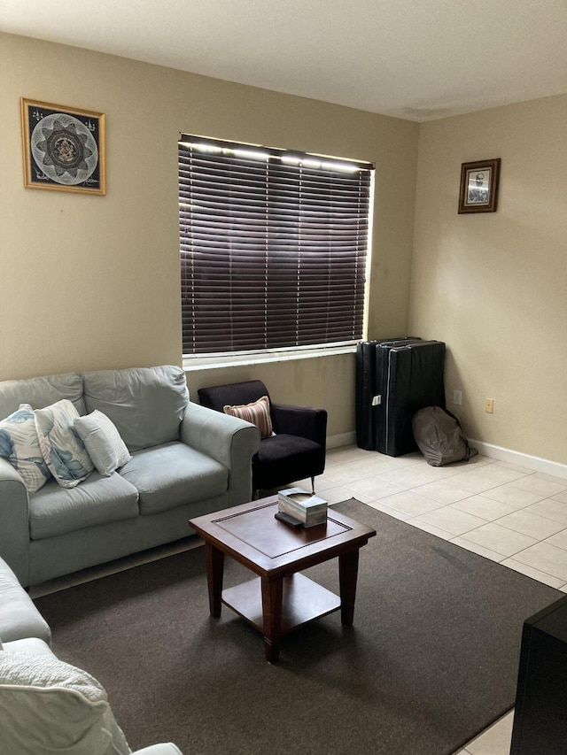 3203 Shoma Dr Unit 294/32, Royal Palm Beach, FL 33414 - living room featuring baseboards and light tile patterned flooring
