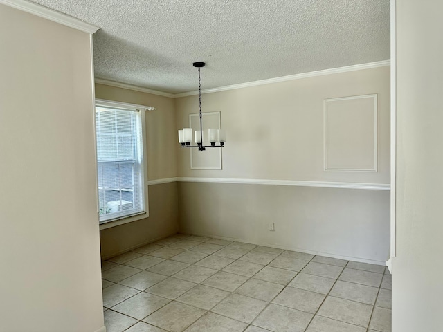 12394 Alternate A1A O7, Palm Beach Gardens, FL 33410 - unfurnished dining area with light tile patterned floors, an inviting chandelier, and a textured ceiling