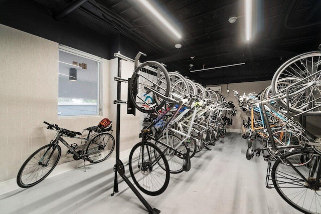 garage with bike storage