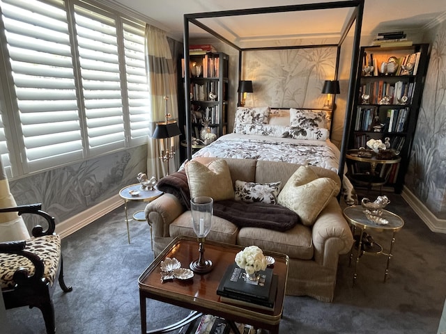 434 Chilean Ave Unit 2B, Palm Beach, FL 33480 - bedroom with ornamental molding, carpet floors, and baseboards